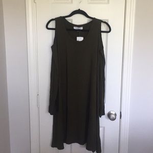 Nordstrom rack olive green cold shoulder dress